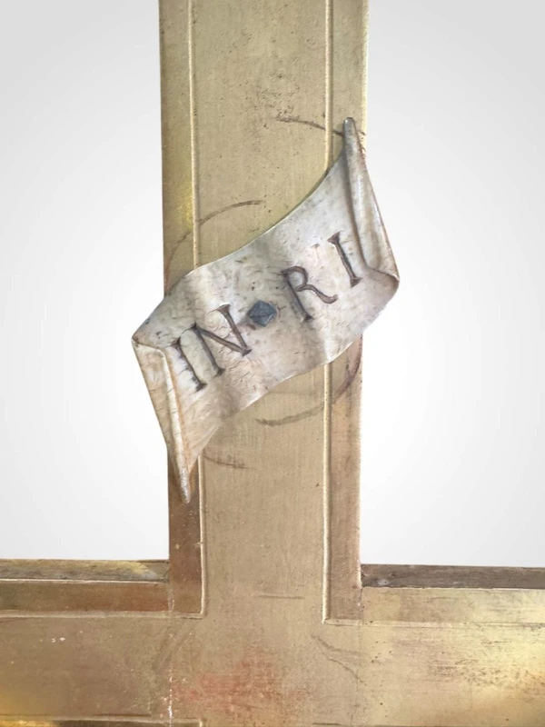 Crucifix with Christ in Ivory within gilded frame - 18th century