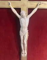 Crucifix with Christ in Ivory within gilded frame - 18th century