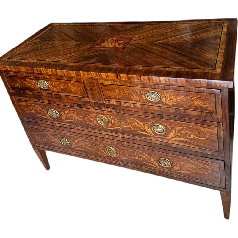 COMMODE NÉOCLASSIQUE MARQUETÉE LUIGI XVI