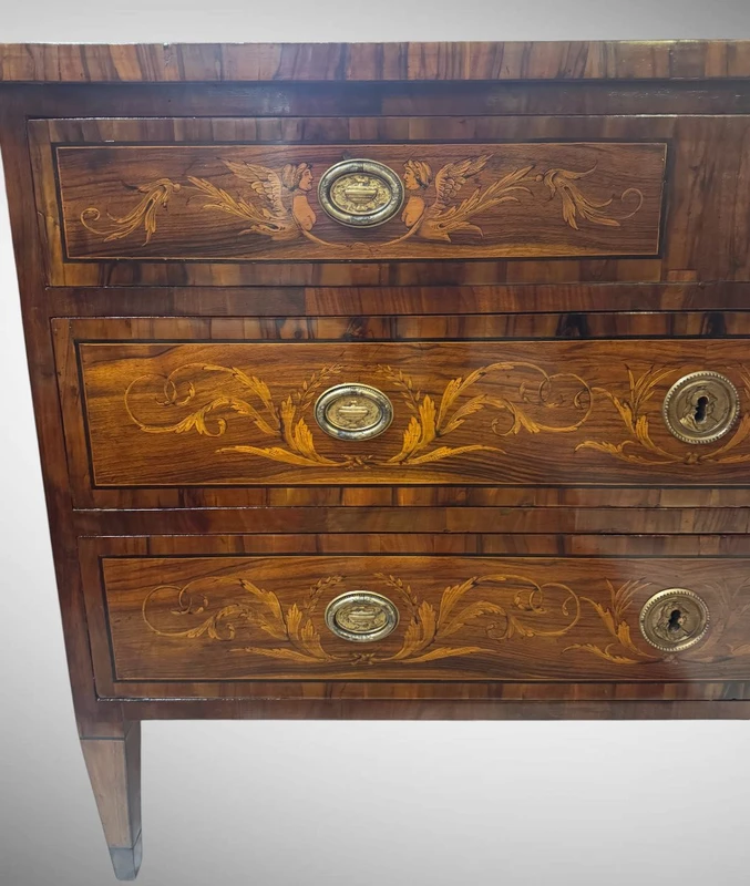 COMMODE NÉOCLASSIQUE MARQUETÉE LUIGI XVI