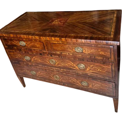 COMMODE NÉOCLASSIQUE MARQUETÉE LUIGI XVI