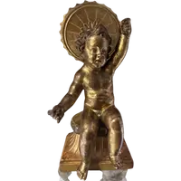 Enfant Jésus assis en bois doré - Sculpture du XVIIe siècle