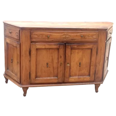 Grand buffet antique à encoches Vénétie 18ème siècle en merisier massif