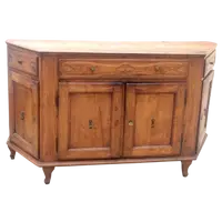 Grand buffet antique à encoches Vénétie 18ème siècle en merisier massif