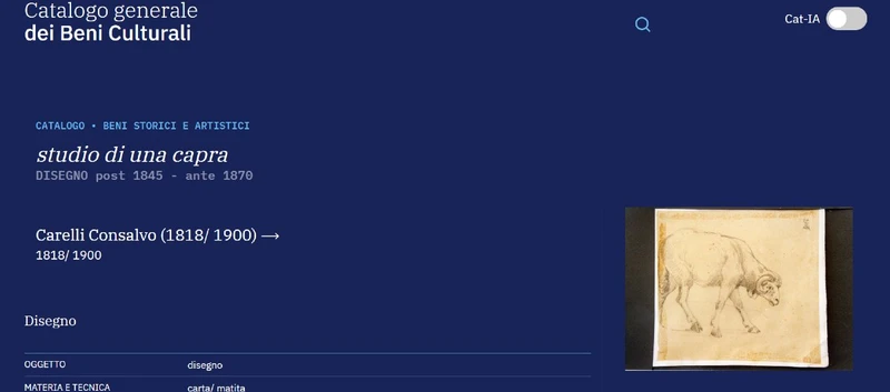 CONSALVO CARELLI 'GOAT GRAZING' PEINTURE SUR TOILE