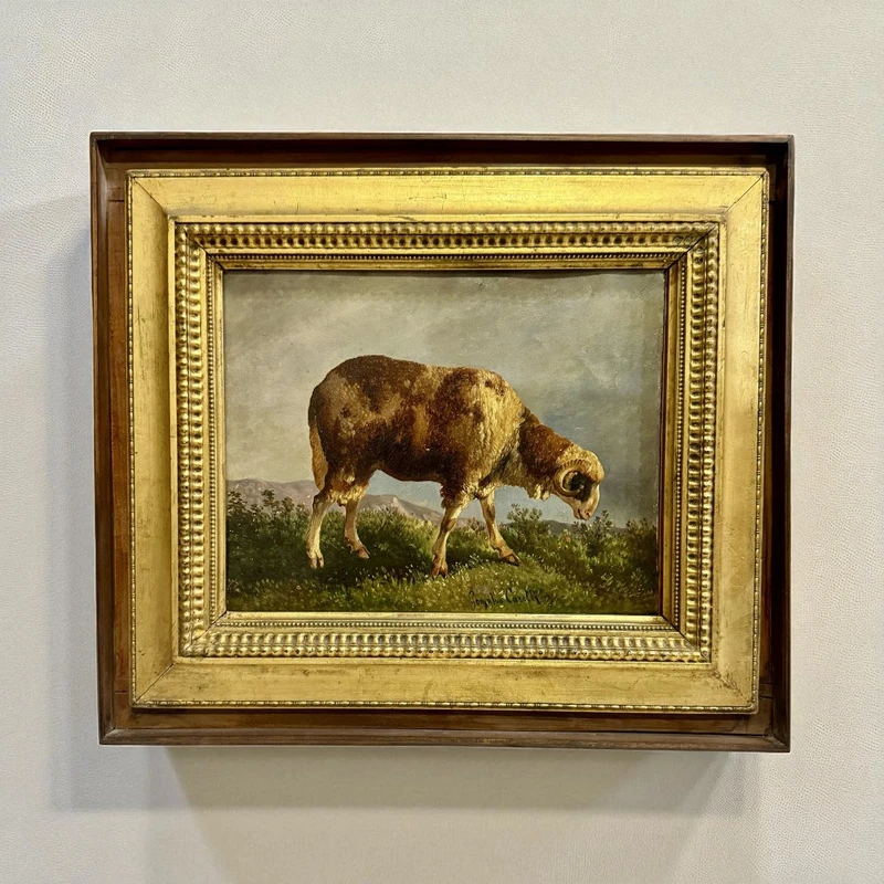 CONSALVO CARELLI 'GOAT GRAZING' PEINTURE SUR TOILE