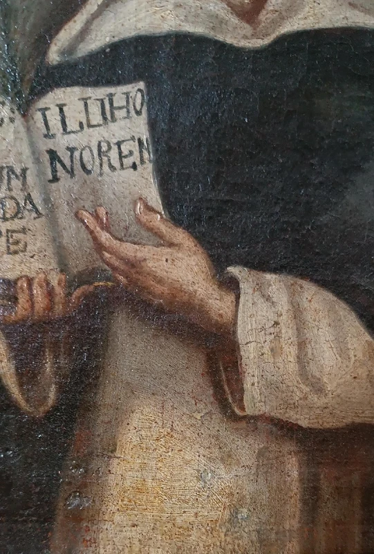 Peinture à l'huile ancienne sur toile, Saint Vincent Ferrer