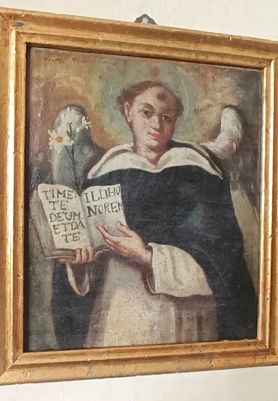 Peinture à l'huile ancienne sur toile, Saint Vincent Ferrer