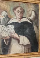Peinture à l'huile ancienne sur toile, Saint Vincent Ferrer