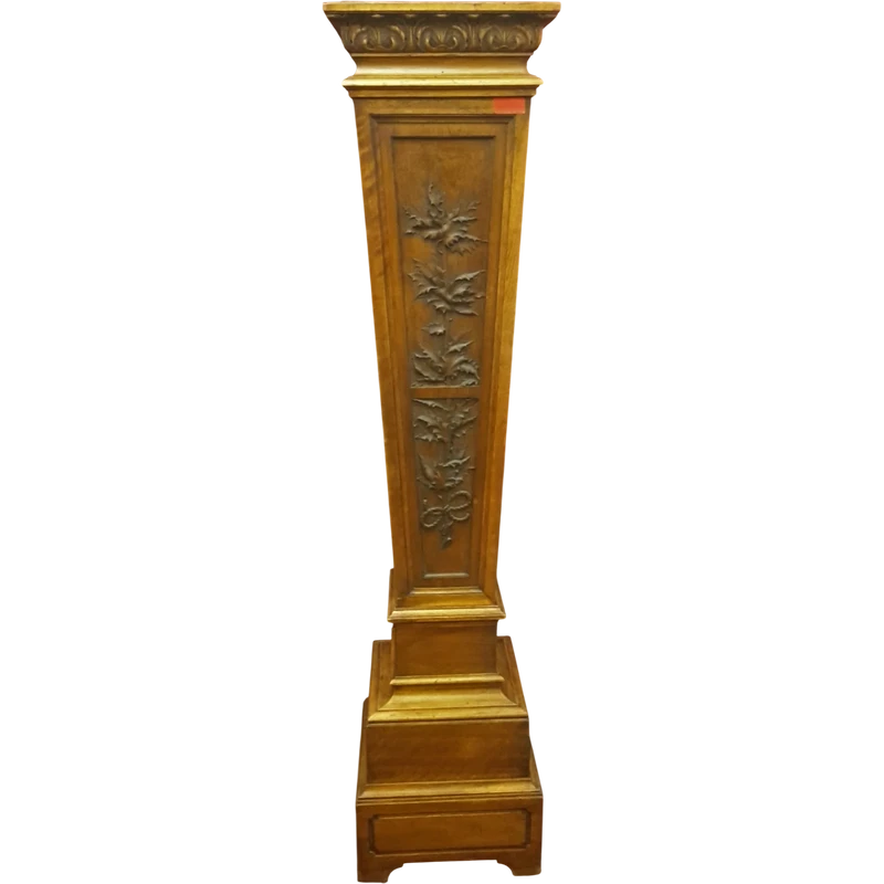 Carved walnut column