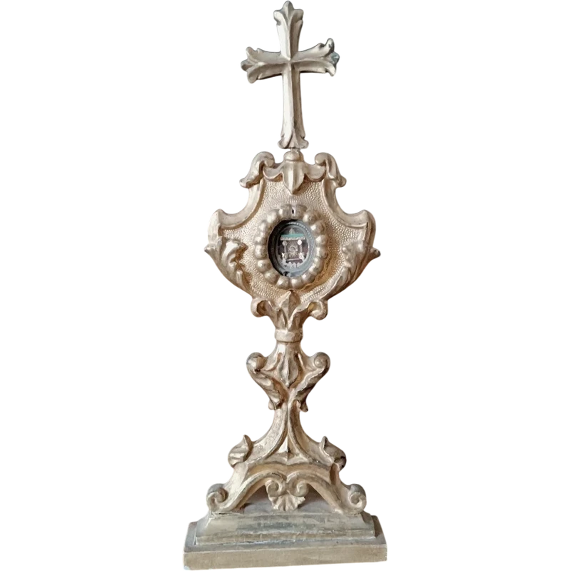 Reliquiario in legno dorato XVIII secolo -   reliquia Santa Lucia H.43 CM