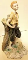 Figurine en céramique peinte à la main de Capodimonte signée Volta