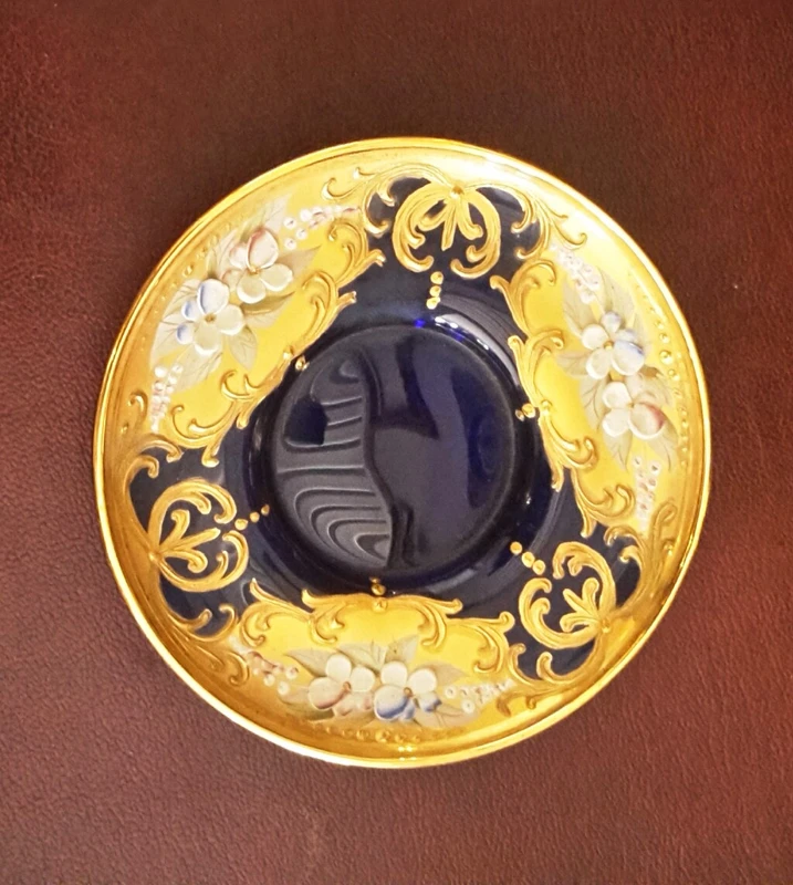 Service à café en verre de Murano décoré à la main