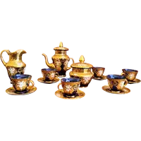 Service à café en verre de Murano décoré à la main