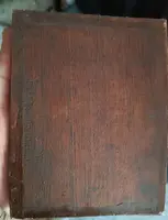 Antique small panel painting depicting saint with crucifix-Italian school 17th century