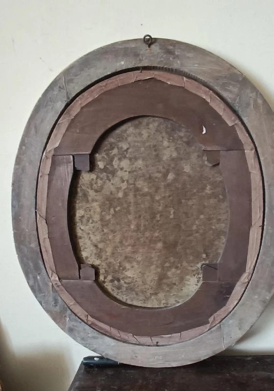 Oil painting on canvas ,Italian school,Madonna and Child on flower garland-seventeenth century