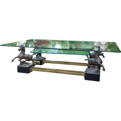 Maison Charles 1970 table à cheval en bronze