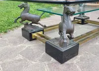 Tavolo con cavalli in bronzo Maison Charles 1970