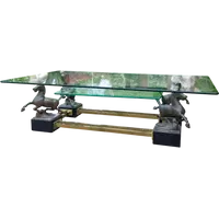 Tavolo con cavalli in bronzo Maison Charles 1970