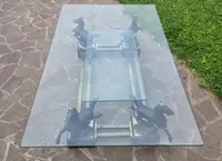 Tavolo con cavalli in bronzo Maison Charles 1970