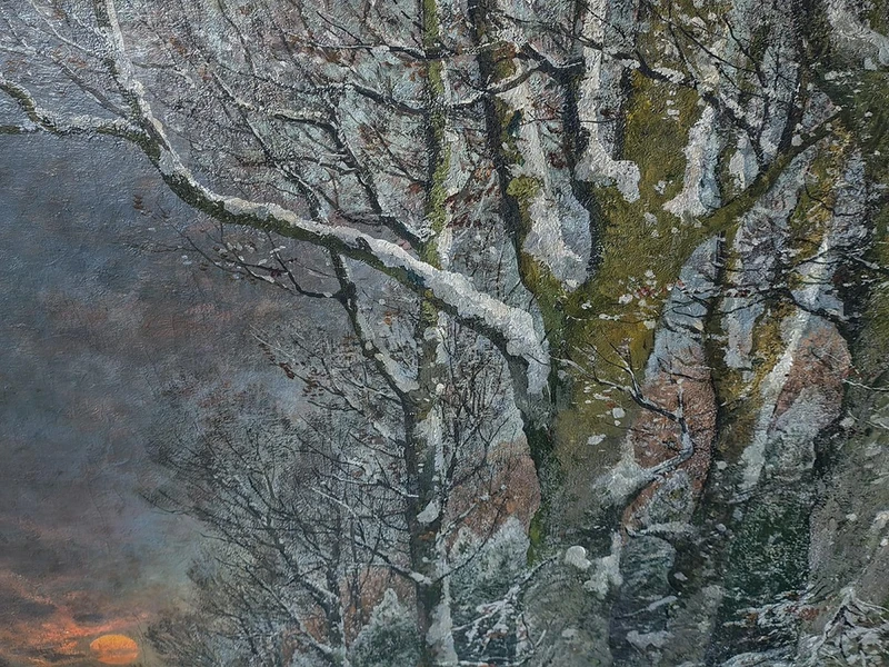 Paesaggio Notturno con Neve