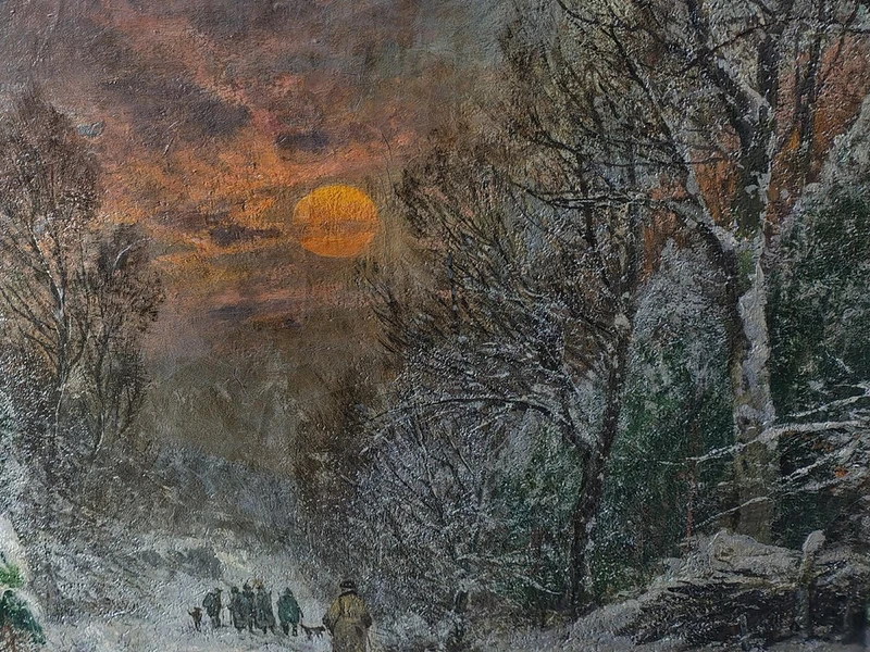 Paesaggio Notturno con Neve