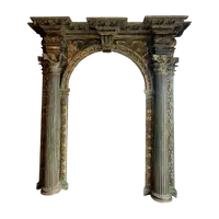 Ancien grand portail en bois sculpté, laqué et doré XVIe siècle XVIIe siècle