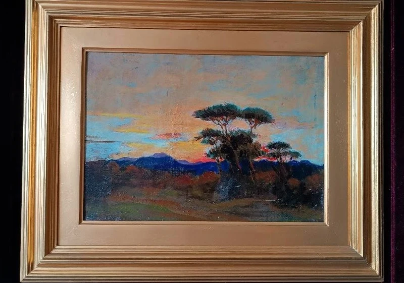 peinture ancienne à l'huile sur toile Ettore Cumbo Borgia fin du 19ème siècle ( Messina 1833- Florence 1899