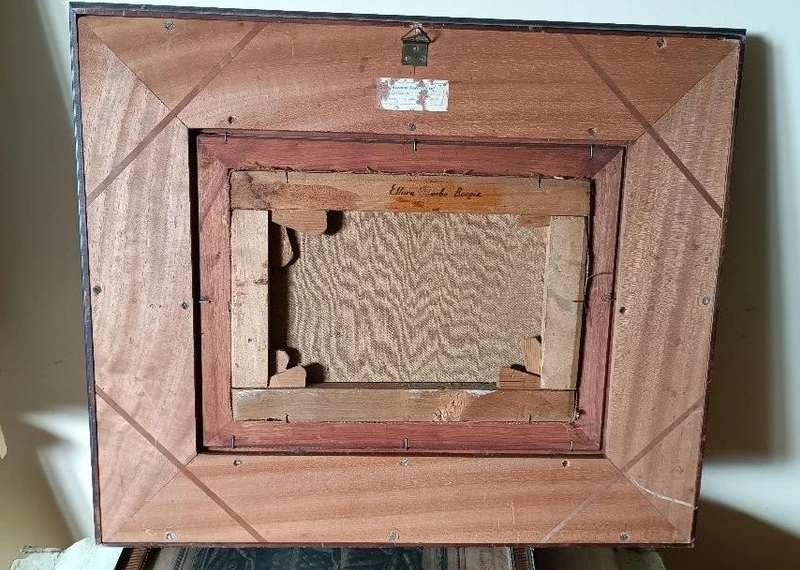 peinture ancienne à l'huile sur toile Ettore Cumbo Borgia fin du 19ème siècle ( Messina 1833- Florence 1899