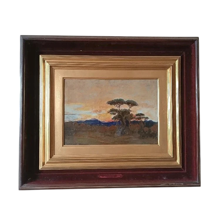 peinture ancienne à l'huile sur toile Ettore Cumbo Borgia fin du 19ème siècle ( Messina 1833- Florence 1899