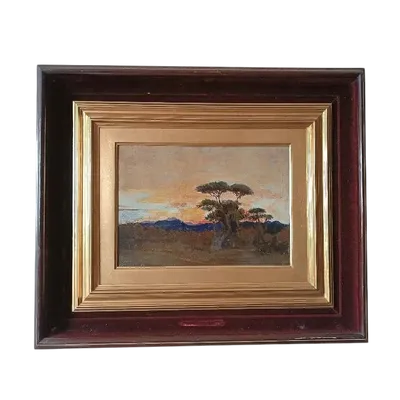 dipinto antico olio su tela Ettore Cumbo Borgia fine 800 ( Messina 1833- Firenze 1899