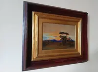 peinture ancienne à l'huile sur toile Ettore Cumbo Borgia fin du 19ème siècle ( Messina 1833- Florence 1899