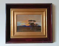 peinture ancienne à l'huile sur toile Ettore Cumbo Borgia fin du 19ème siècle ( Messina 1833- Florence 1899