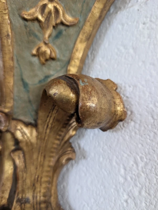 Pair Genovese Louis XVI Lacquered and Gilded Mensole XVIII Century