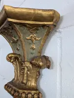 Pair Genovese Louis XVI Lacquered and Gilded Mensole XVIII Century