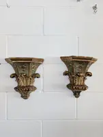 Pair Genovese Louis XVI Lacquered and Gilded Mensole XVIII Century