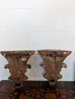 Pair Genovese Louis XVI Lacquered and Gilded Mensole XVIII Century