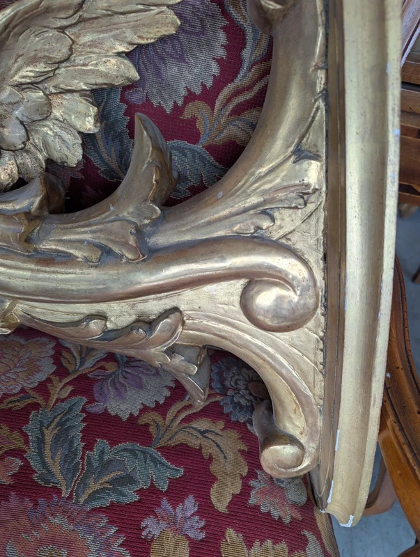 Coppia angeli portacero da muro legno dorato XIX secolo