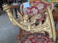 Coppia angeli portacero da muro legno dorato XIX secolo