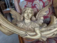 Coppia angeli portacero da muro legno dorato XIX secolo