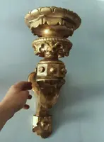 Big old pair of gilded wall candlesticks - gilded wooden wall sconce