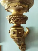 Big old pair of gilded wall candlesticks - gilded wooden wall sconce