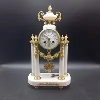 OROLOGIO A PENDOLO IN BRONZO DORATO E MARMO DELLA SECONDA META' DEL XIX SECOLO