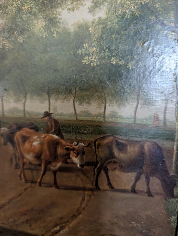 Landscape with figures and livestock, Pieter Gerardus van Os