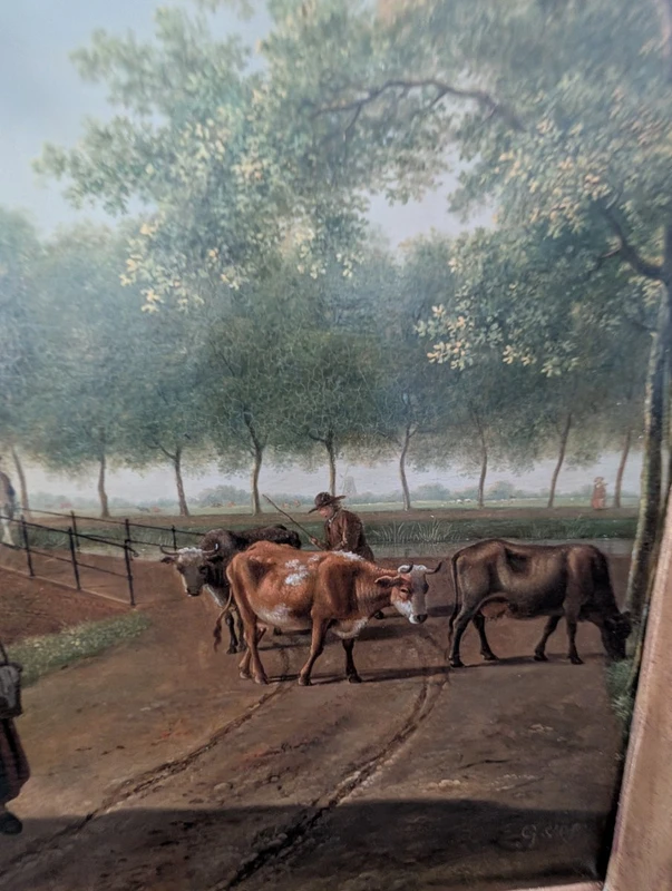 Landscape with figures and livestock, Pieter Gerardus van Os