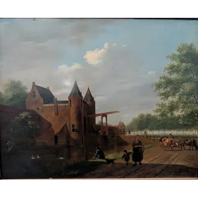 Landscape with figures and livestock, Pieter Gerardus van Os