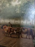 Landscape with figures and livestock, Pieter Gerardus van Os