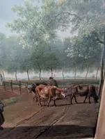 Landscape with figures and livestock, Pieter Gerardus van Os