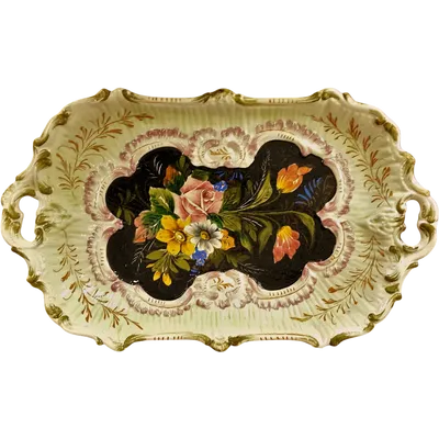 Vassoio in ceramica italiana dipinto a mano