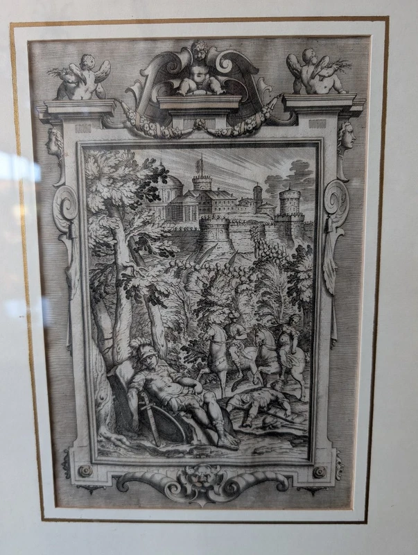 Suite of four engravings from Tasso's Gerusalemme Liberata - Bernardo Castello, 18th c.